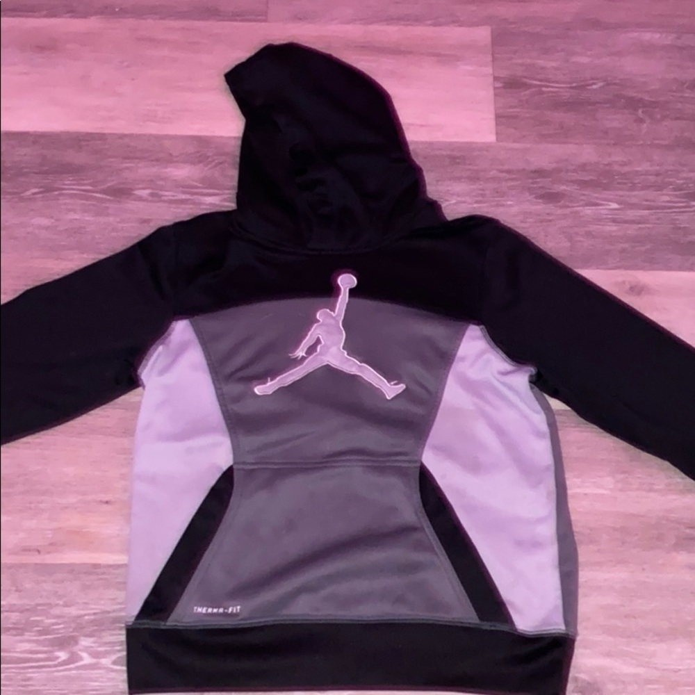 Black gray and white Jordan sweatshirt